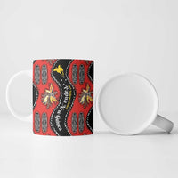 Papua New Guinea 50th Independence Ceramic Mug PNG Batik Pattern - Polynesian Pride