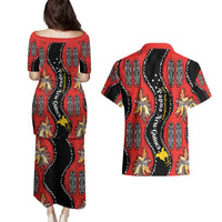 Papua New Guinea 50th Independence Couples Matching Puletasi and Hawaiian Shirt PNG Batik Pattern LT01 - Polynesian Pride