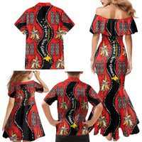 Papua New Guinea 50th Independence Family Matching Mermaid Dress and Hawaiian Shirt PNG Batik Pattern - Polynesian Pride