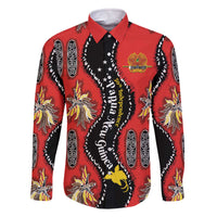 Papua New Guinea 50th Independence Family Matching Off The Shoulder Long Sleeve Dress and Hawaiian Shirt PNG Batik Pattern - Polynesian Pride