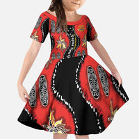 Papua New Guinea 50th Independence Family Matching Short Sleeve Bodycon Dress and Hawaiian Shirt PNG Batik Pattern - Polynesian Pride