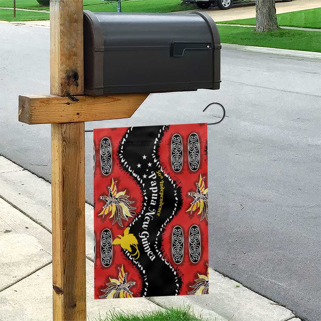 Papua New Guinea 50th Independence Garden Flag PNG Batik Pattern - Polynesian Pride