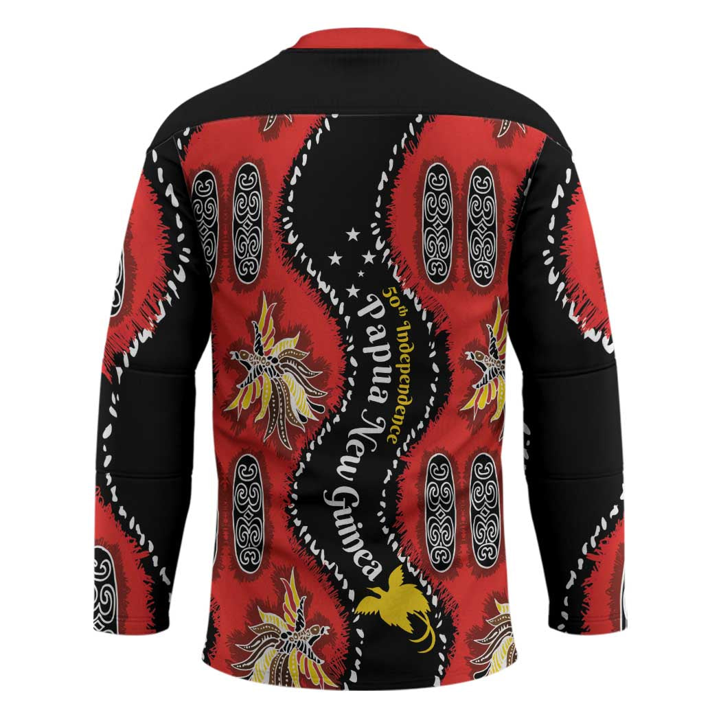 Papua New Guinea 50th Independence Hockey Jersey PNG Batik Pattern - Polynesian Pride