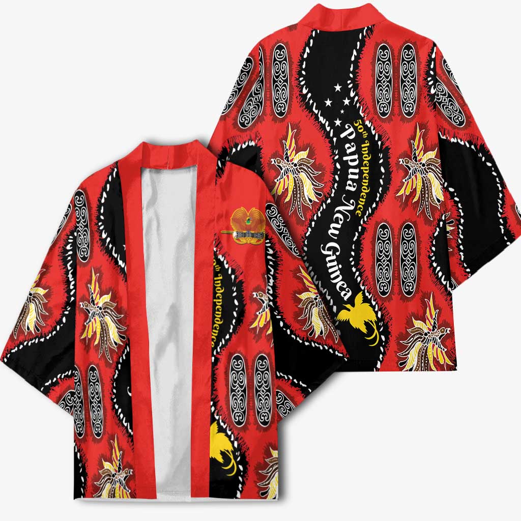 Papua New Guinea 50th Independence Kimono PNG Batik Pattern - Polynesian Pride