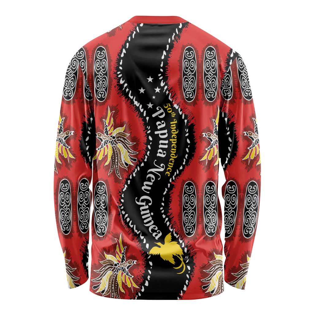 Papua New Guinea 50th Independence Long Sleeve Shirt PNG Batik Pattern LT01 - Polynesian Pride