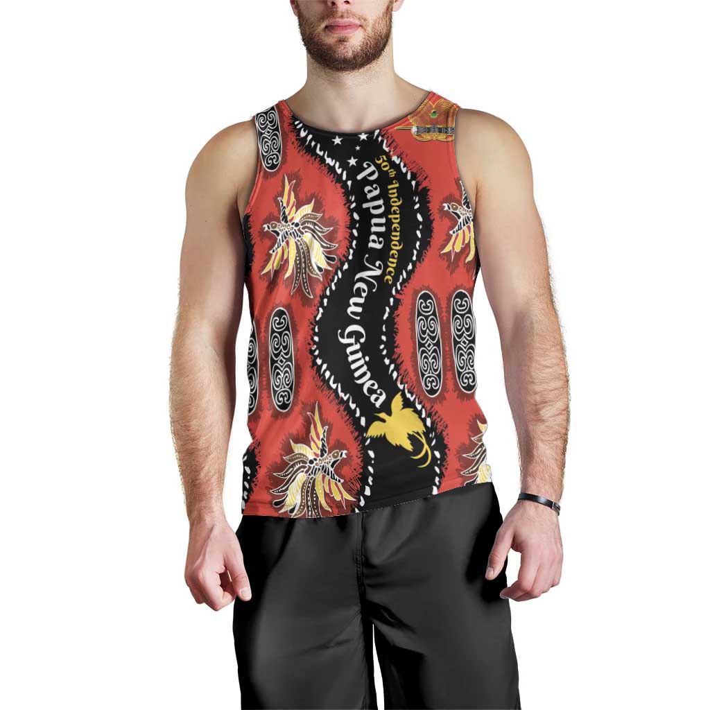 Papua New Guinea 50th Independence Men Tank Top PNG Batik Pattern LT01 - Polynesian Pride