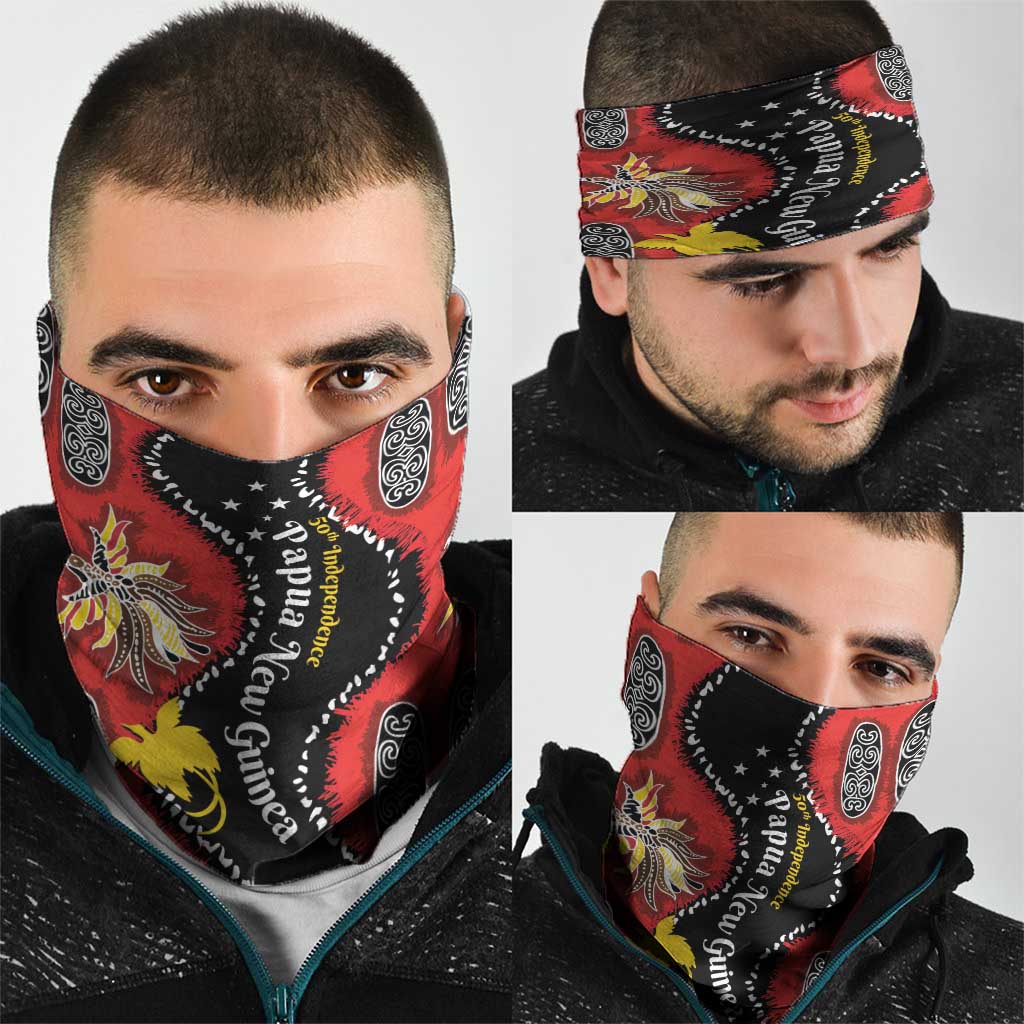 Papua New Guinea 50th Independence Neck Gaiter PNG Batik Pattern - Polynesian Pride
