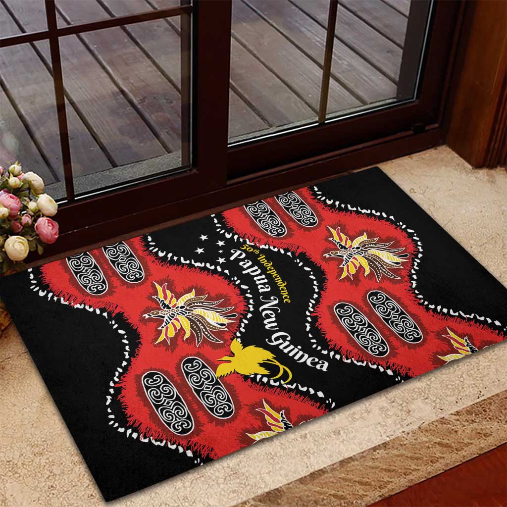 Papua New Guinea 50th Independence Rubber Doormat PNG Batik Pattern LT01 - Polynesian Pride