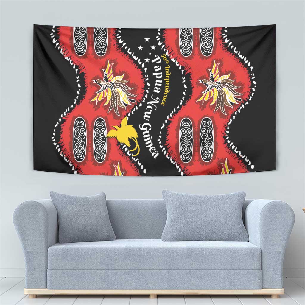 Papua New Guinea 50th Independence Tapestry PNG Batik Pattern - Polynesian Pride