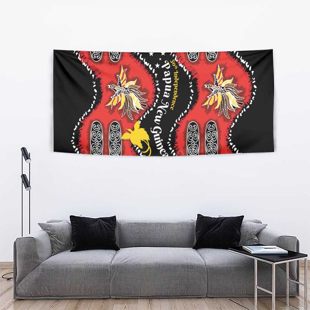 Papua New Guinea 50th Independence Tapestry PNG Batik Pattern - Polynesian Pride
