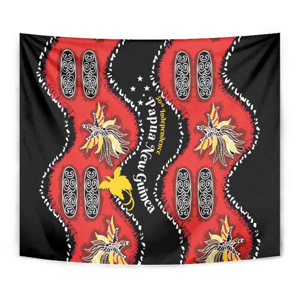Papua New Guinea 50th Independence Tapestry PNG Batik Pattern - Polynesian Pride