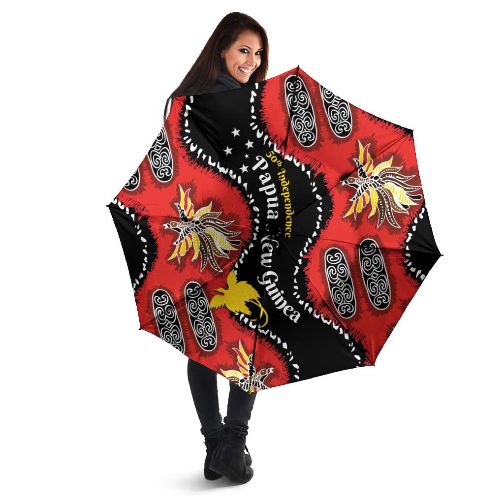 Papua New Guinea 50th Independence Umbrella PNG Batik Pattern - Polynesian Pride