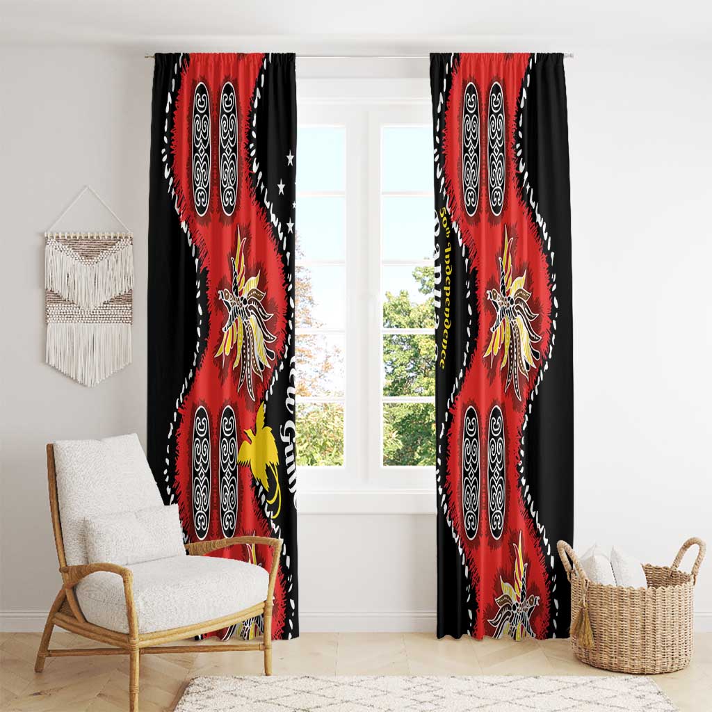 Papua New Guinea 50th Independence Window Curtain PNG Batik Pattern - Polynesian Pride