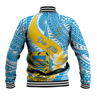 Personalised Tuvalu Independence Day Baseball Jacket Plumeria 45th Anniversary LT01 - Polynesian Pride