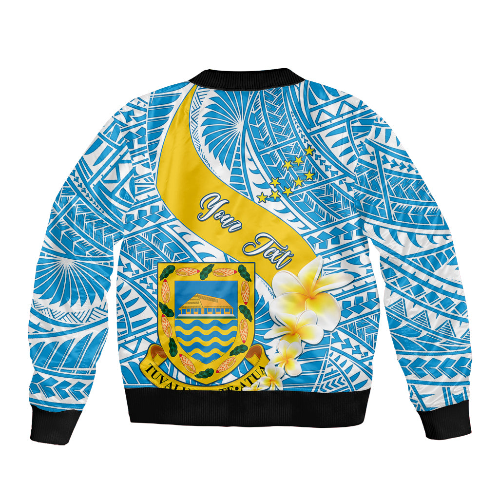 Personalised Tuvalu Independence Day Bomber Jacket Plumeria 45th Anniversary LT01 - Polynesian Pride