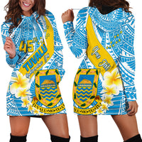 Personalised Tuvalu Independence Day Hoodie Dress Plumeria 45th Anniversary LT01 - Polynesian Pride