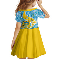 Personalised Tuvalu Independence Day Kid Short Sleeve Dress Plumeria 45th Anniversary LT01 - Polynesian Pride