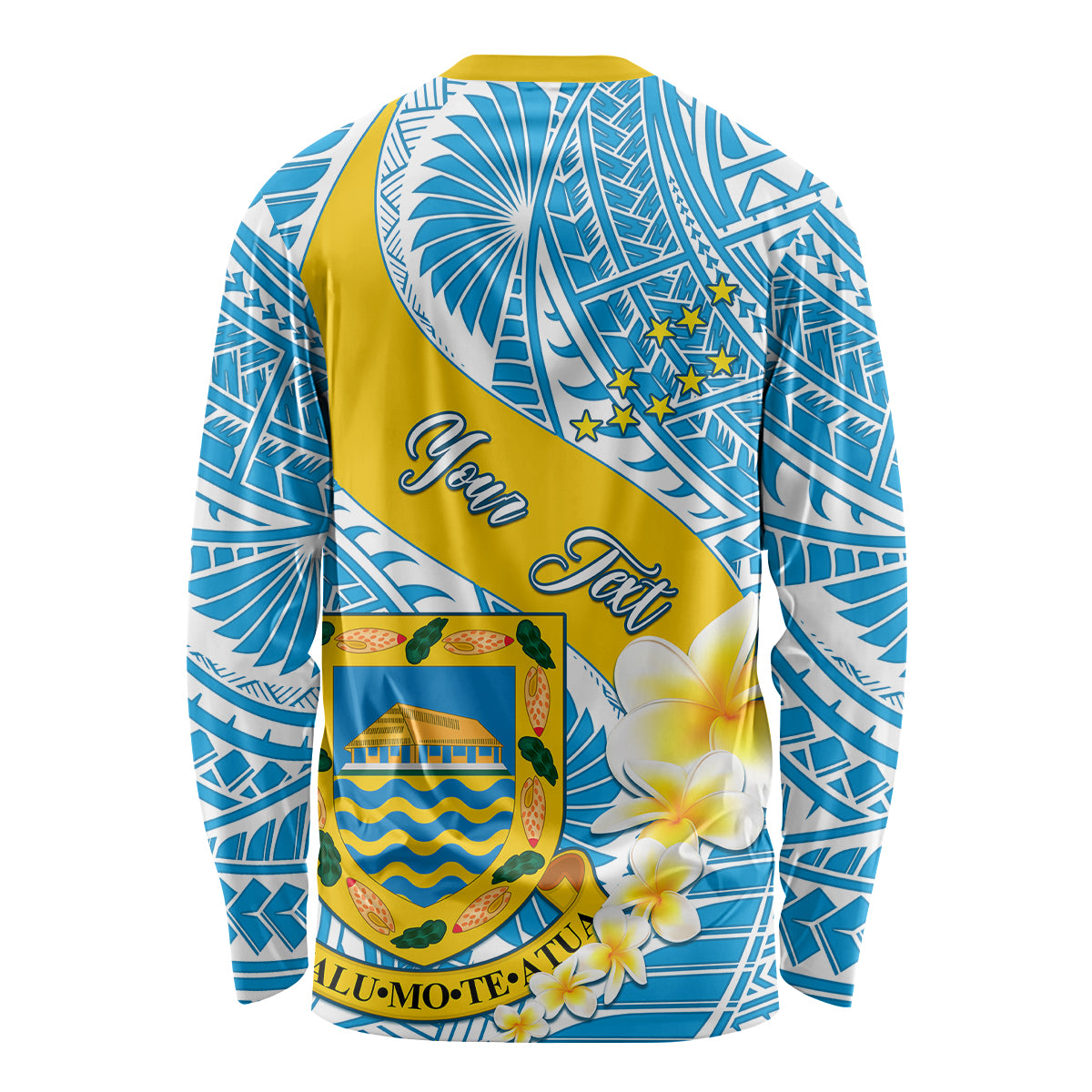 Personalised Tuvalu Independence Day Long Sleeve Shirt Plumeria 45th Anniversary LT01 - Polynesian Pride