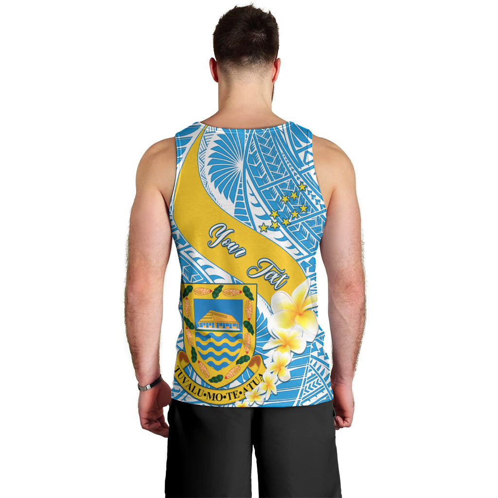 Personalised Tuvalu Independence Day Men Tank Top Plumeria 45th Anniversary LT01 - Polynesian Pride