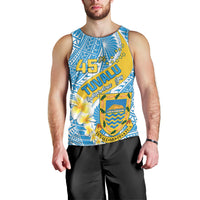 Personalised Tuvalu Independence Day Men Tank Top Plumeria 45th Anniversary LT01 - Polynesian Pride