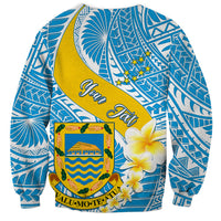 Personalised Tuvalu Independence Day Sweatshirt Plumeria 45th Anniversary LT01 - Polynesian Pride