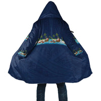 Hawaii Santa Riding Sea Turtle Cloak Mele Kalikimaka Polynesian Pattern LT01 Unisex Blue - Polynesian Pride
