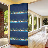 Hawaii Santa Riding Sea Turtle Door Cover Mele Kalikimaka Polynesian Pattern LT01 - Polynesian Pride