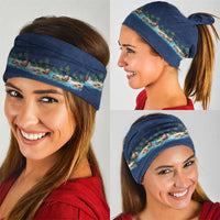 Hawaii Santa Riding Sea Turtle Neck Gaiter Mele Kalikimaka Polynesian Pattern LT01 - Polynesian Pride