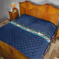 Hawaii Santa Riding Sea Turtle Quilt Mele Kalikimaka Polynesian Pattern - Polynesian Pride