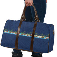 Hawaii Santa Riding Sea Turtle Travel Bag Mele Kalikimaka Polynesian Pattern - Polynesian Pride