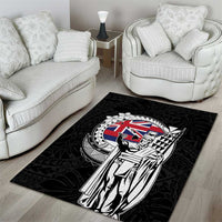 Hawaii King Kamehameha Area Rug Flag Polynesian Pattern