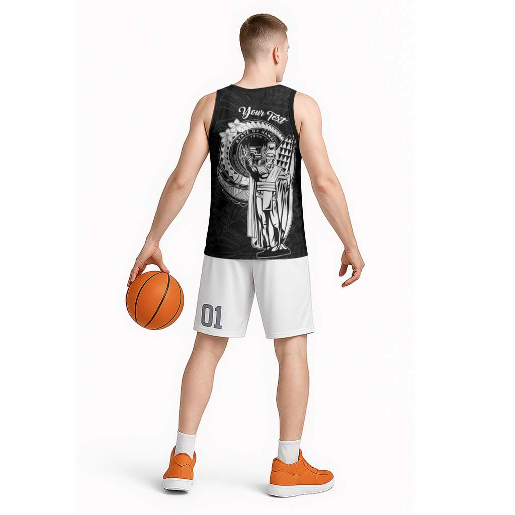 Personalized Hawaii King Kamehameha Basketball Jersey Flag Polynesian Pattern