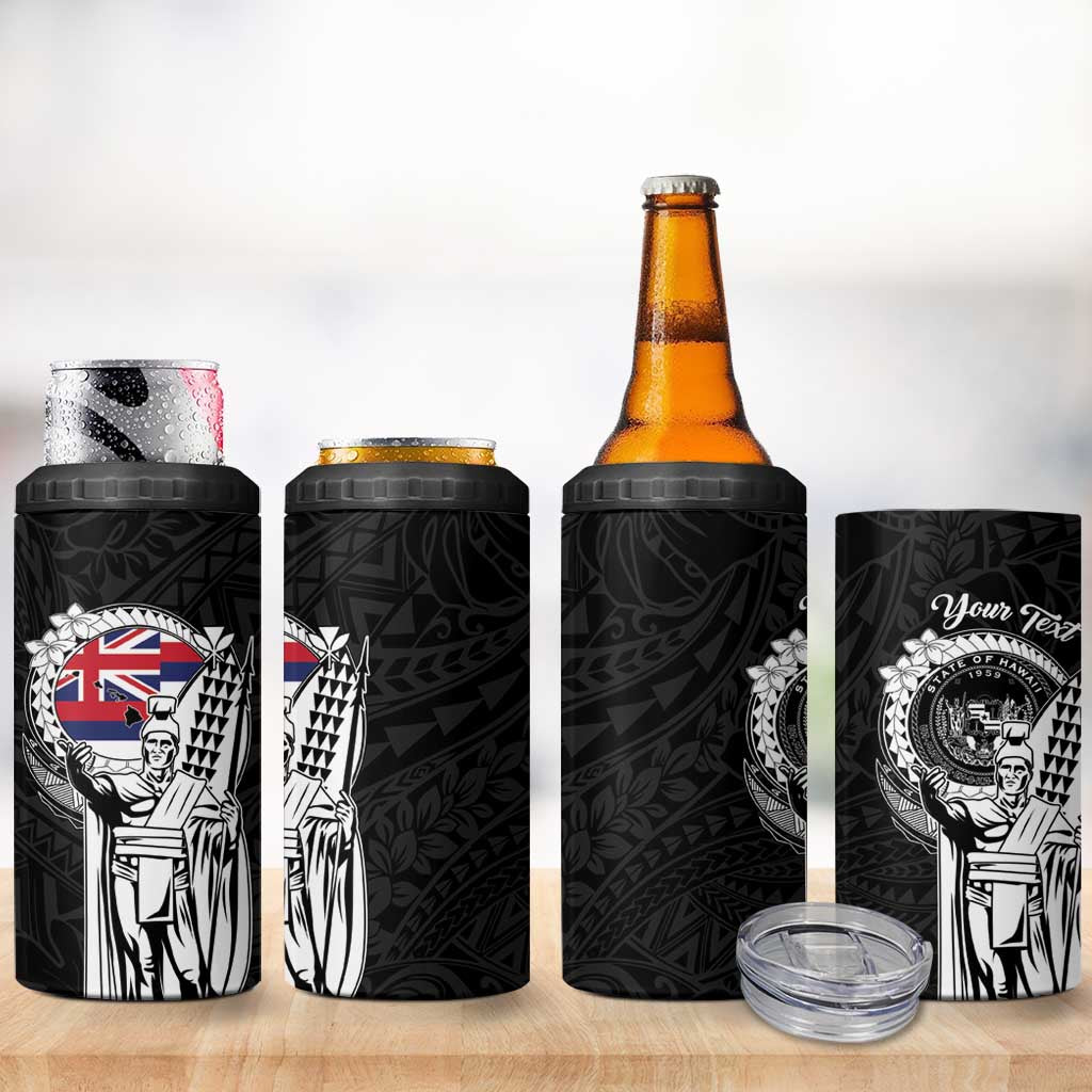 Personalized Hawaii King Kamehameha 4 in 1 Can Cooler Tumbler Flag Polynesian Pattern LT01 - Polynesian Pride