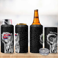Personalized Hawaii King Kamehameha 4 in 1 Can Cooler Tumbler Flag Polynesian Pattern LT01 - Polynesian Pride