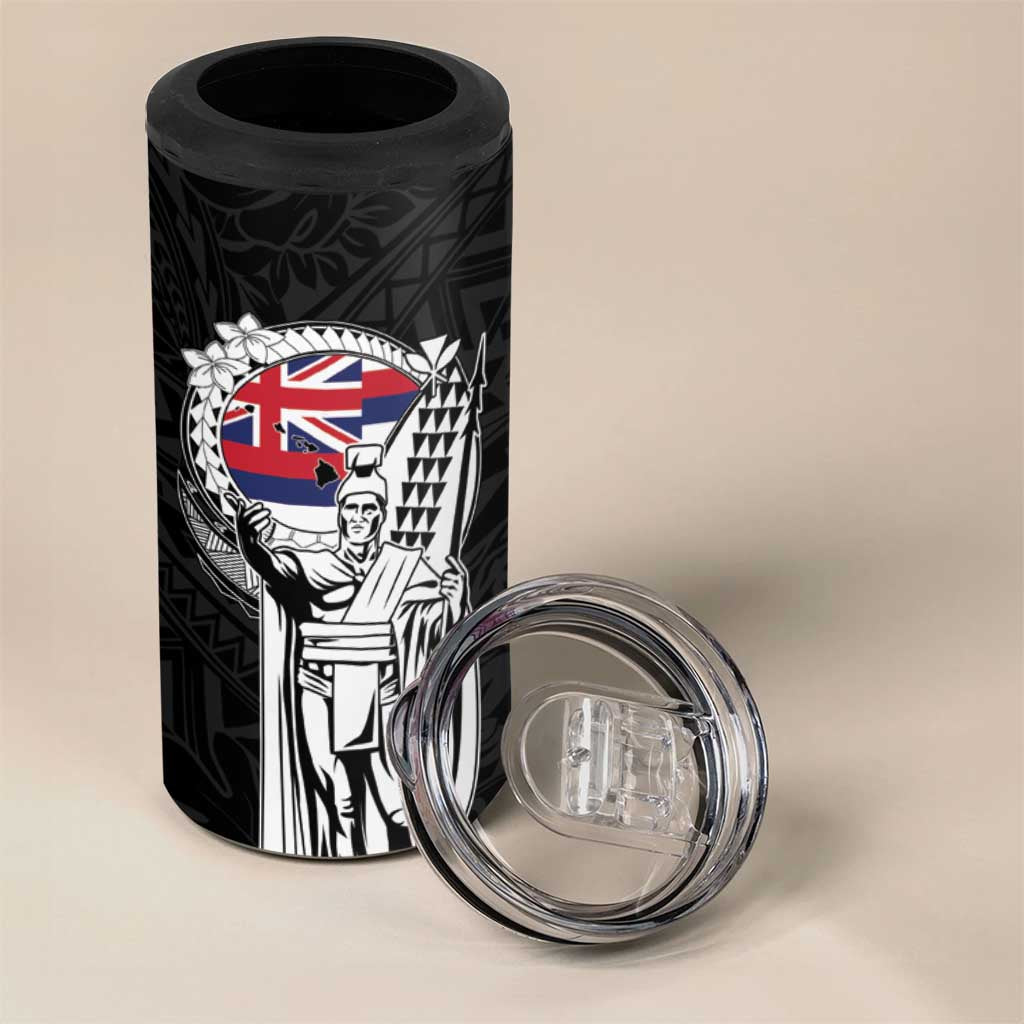 Personalized Hawaii King Kamehameha 4 in 1 Can Cooler Tumbler Flag Polynesian Pattern LT01 - Polynesian Pride