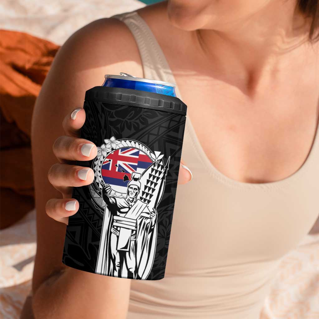 Personalized Hawaii King Kamehameha 4 in 1 Can Cooler Tumbler Flag Polynesian Pattern LT01 - Polynesian Pride