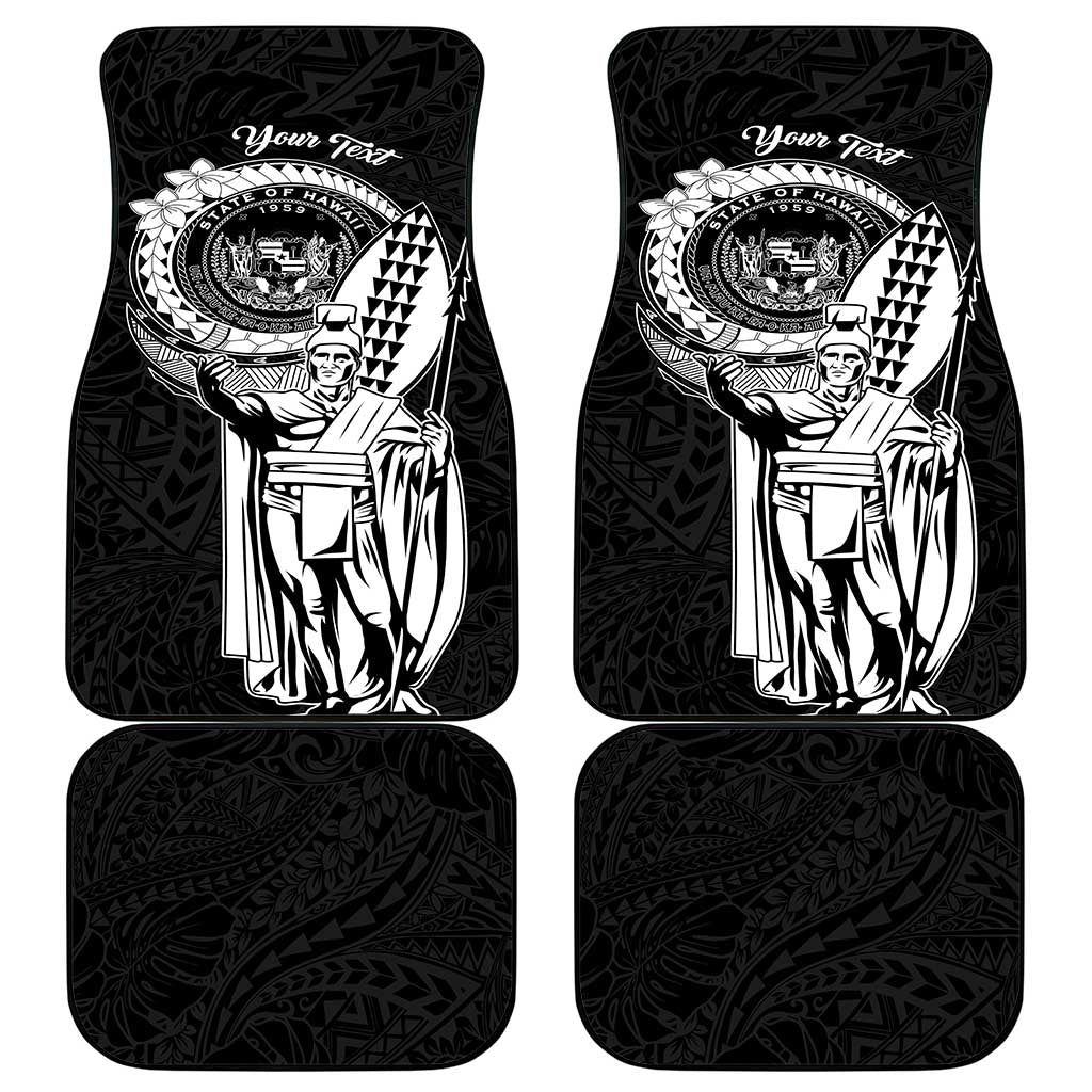 Personalized Hawaii King Kamehameha Car Mats Flag Polynesian Pattern