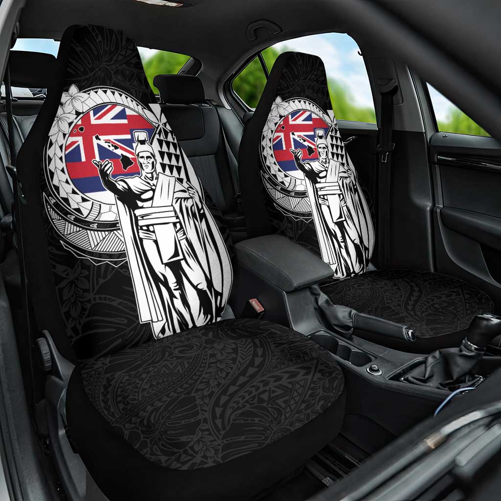 Hawaii King Kamehameha Car Seat Cover Flag Polynesian Pattern LT01 One Size Black - Polynesian Pride