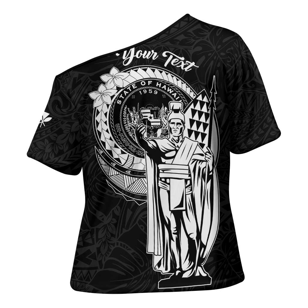 Personalized Hawaii King Kamehameha Cross Shoulder Shirt Flag Polynesian Pattern LT01 - Polynesian Pride