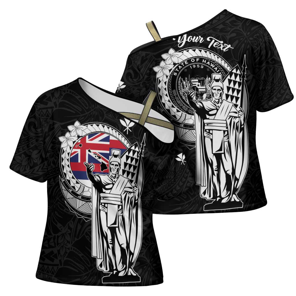 Personalized Hawaii King Kamehameha Cross Shoulder Shirt Flag Polynesian Pattern LT01 - Polynesian Pride