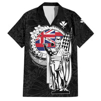 Personalized Hawaii King Kamehameha Family Matching Off Shoulder Maxi Dress and Hawaiian Shirt Flag Polynesian Pattern