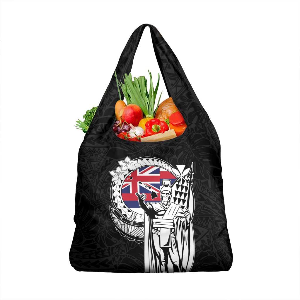 Hawaii King Kamehameha Grocery Bag Flag Polynesian Pattern LT01 1-pack One Size Black - Polynesian Pride
