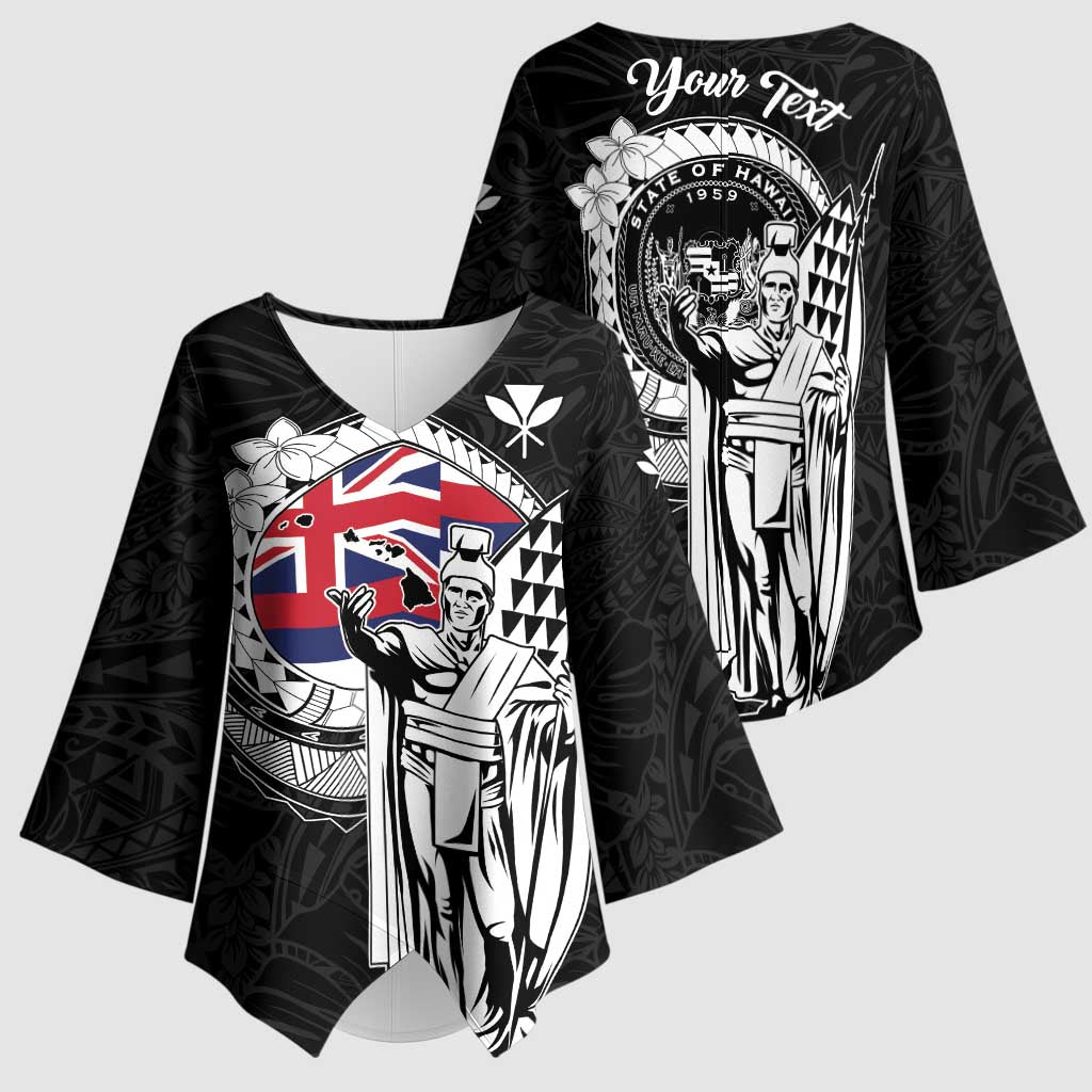 Personalized Hawaii King Kamehameha Kimono Sleeve Blouse Flag Polynesian Pattern LT01 - Polynesian Pride