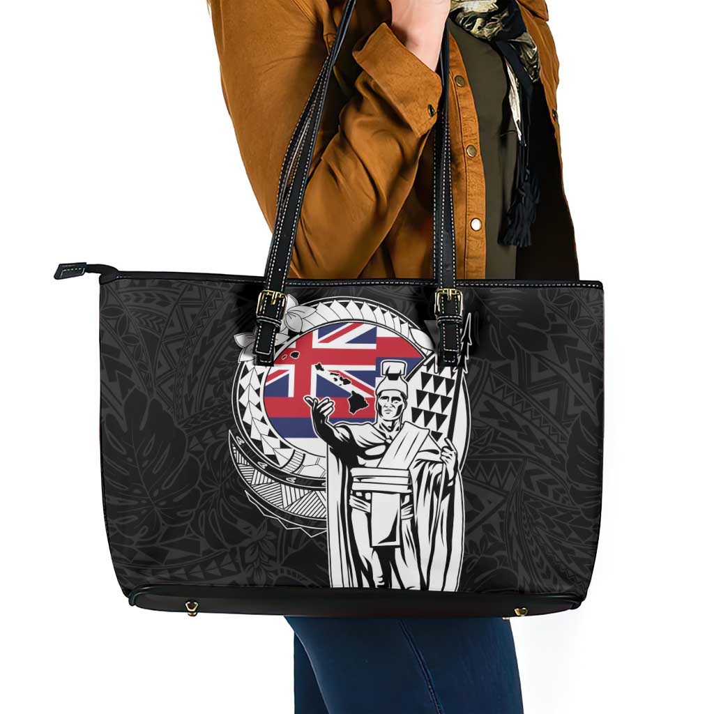 Hawaii King Kamehameha Leather Tote Bag Flag Polynesian Pattern LT01 - Polynesian Pride