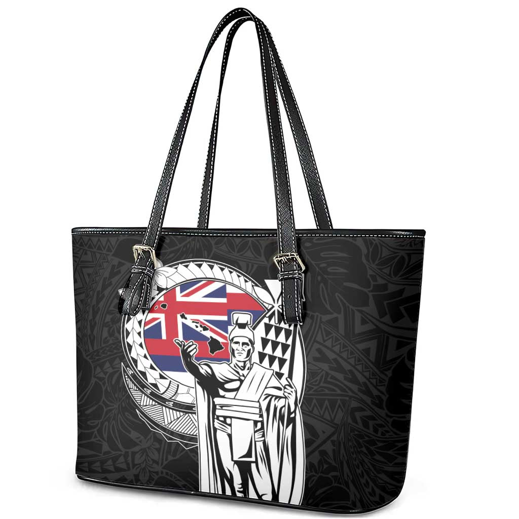 Hawaii King Kamehameha Leather Tote Bag Flag Polynesian Pattern LT01 - Polynesian Pride