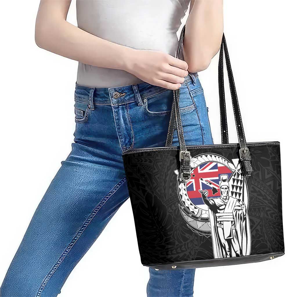 Hawaii King Kamehameha Leather Tote Bag Flag Polynesian Pattern LT01 - Polynesian Pride