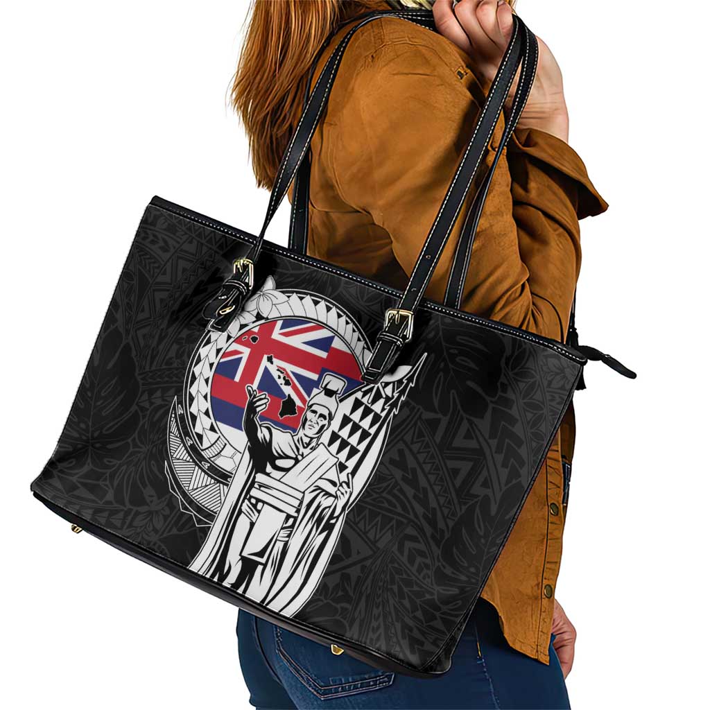 Hawaii King Kamehameha Leather Tote Bag Flag Polynesian Pattern LT01 - Polynesian Pride