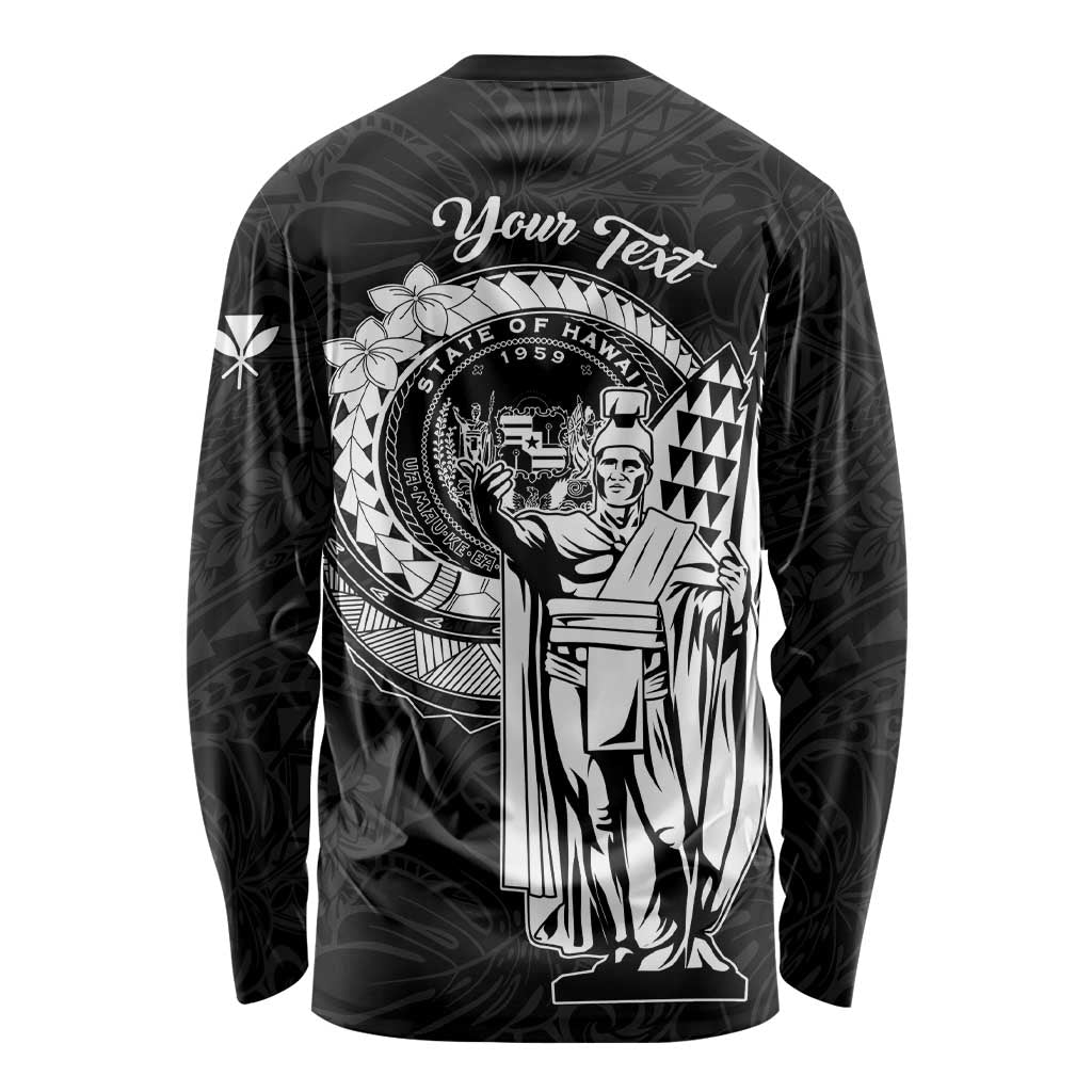 Personalized Hawaii King Kamehameha Long Sleeve Shirt Flag Polynesian Pattern LT01 - Polynesian Pride