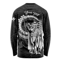 Personalized Hawaii King Kamehameha Long Sleeve Shirt Flag Polynesian Pattern LT01 - Polynesian Pride