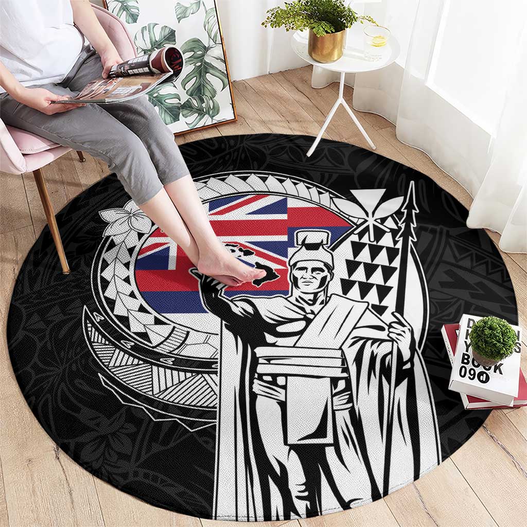 Hawaii King Kamehameha Round Carpet Flag Polynesian Pattern LT01 - Polynesian Pride